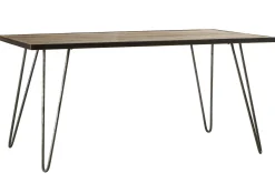 Best Miliboo Mesa de comedor industrial rectangular madera metal L160 ATELIER