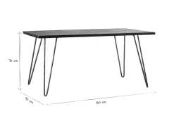 Best Miliboo Mesa de comedor industrial rectangular madera metal L160 ATELIER