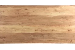 Discount Miliboo Mesa de comedor industrial rectangular de madera de acacia maciza y metal negro 200 cm VALLEY