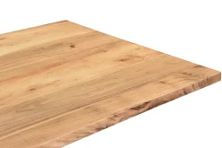 Discount Miliboo Mesa de comedor industrial rectangular de madera de acacia maciza y metal negro 200 cm VALLEY