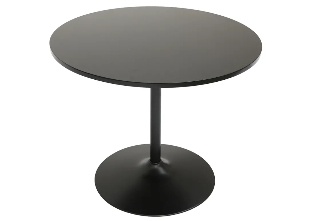 Cheap Miliboo Mesa de comedor moderna redonda negra D90 CALISTA