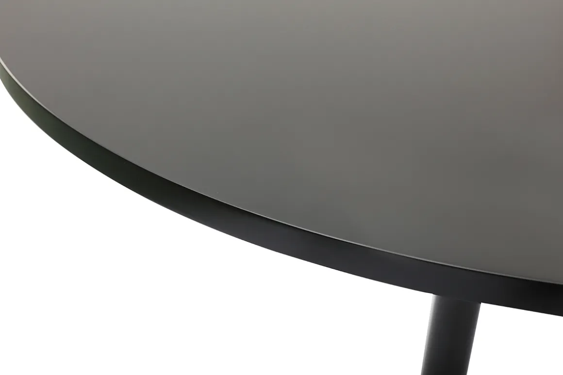 Cheap Miliboo Mesa de comedor moderna redonda negra D90 CALISTA