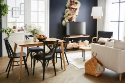 New Miliboo Mesa de comedor nórdica con acabado fresno 120 cm ELION