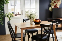 New Miliboo Mesa de comedor nórdica con acabado fresno 120 cm ELION