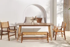 New Miliboo Mesa de comedor nórdica con acabado fresno 120 cm ELION