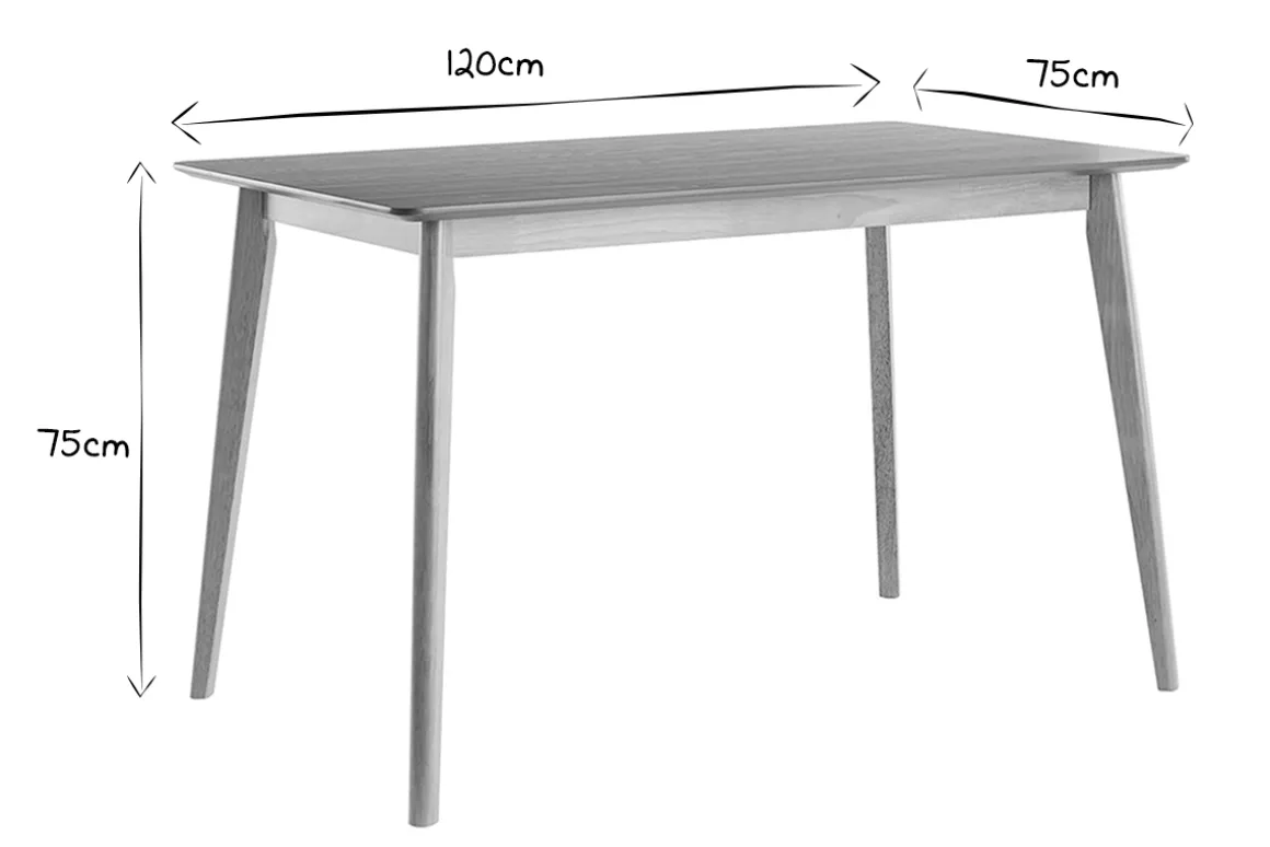 New Miliboo Mesa de comedor nórdica con acabado fresno 120 cm ELION