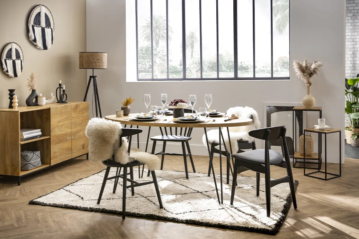 New Miliboo Mesa de comedor oval en mango macizo L160 x l90 cm VIBES