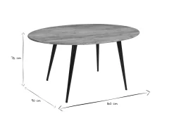 Hot Miliboo Mesa de comedor ovalada de madera de acacia maciza y metal 160 cm OBALI