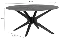 Online Miliboo Mesa de comedor ovalada de diseño en nogal 160 cm DIELLI