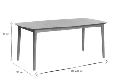 Clearance Miliboo Mesa de comedor rectangular extensible de madera de roble claro 180-220 cm EGO