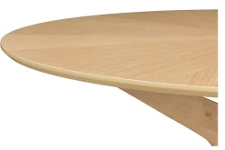 Hot Miliboo Mesa de comedor redonda de diseño en roble 120 cm DIELLI