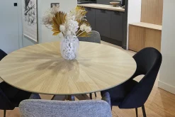 Hot Miliboo Mesa de comedor redonda de diseño en roble 120 cm DIELLI