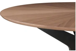 Best Miliboo Mesa de comedor redonda de diseño en nogal 120 cm DIELLI