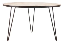 Cheap Miliboo Mesa de comedor redonda industrial madera metal D125 ATELIER