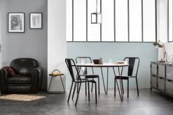 Cheap Miliboo Mesa de comedor redonda industrial madera metal D125 ATELIER