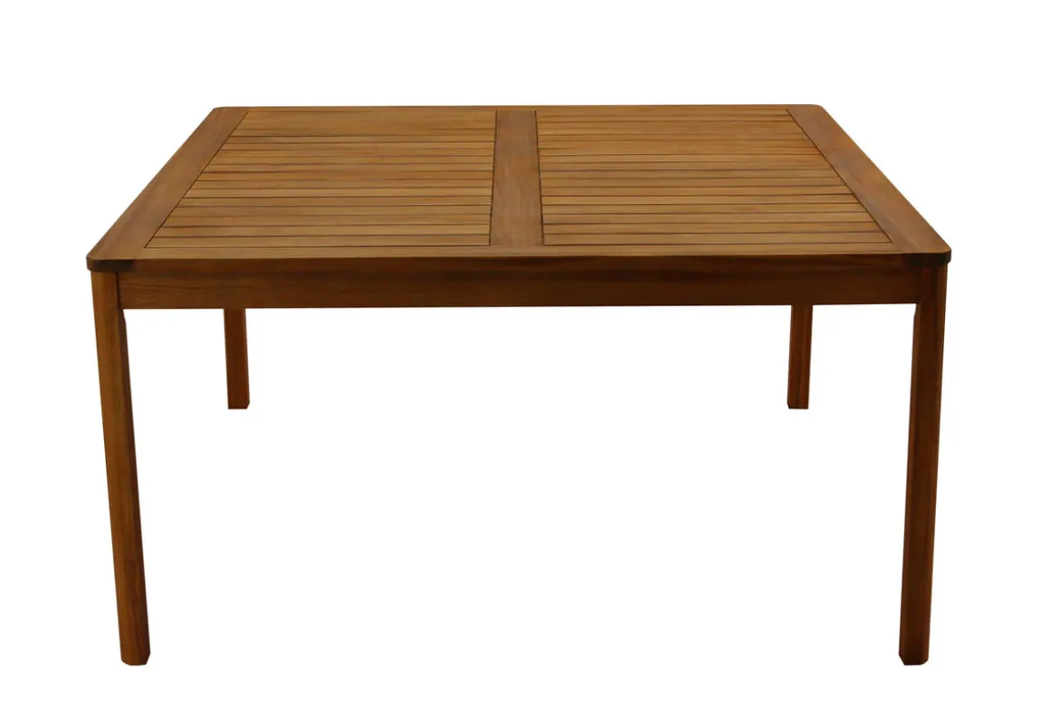 Hot Miliboo Mesa de jardín cuadrada de madera maciza 147 cm AKIS