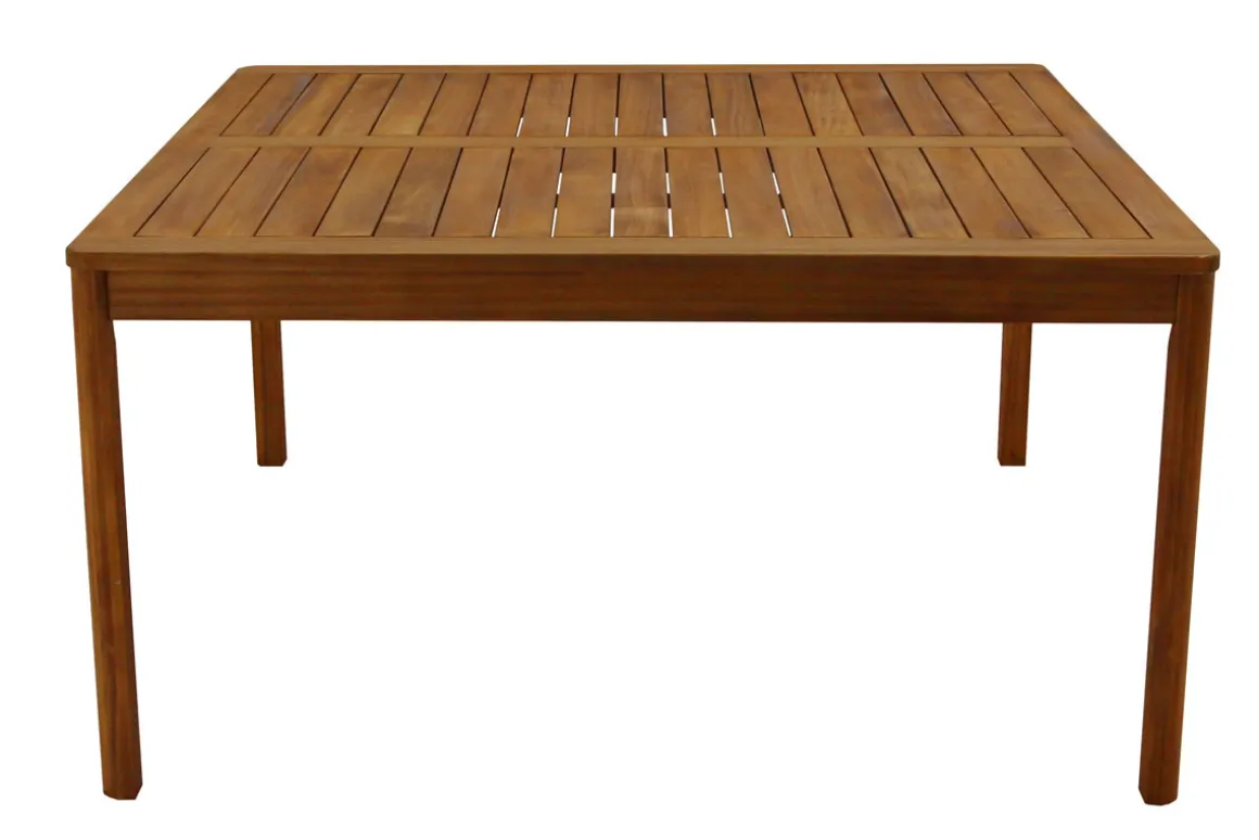 Hot Miliboo Mesa de jardín cuadrada de madera maciza 147 cm AKIS