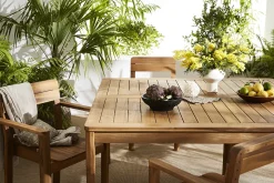 Hot Miliboo Mesa de jardín cuadrada de madera maciza 147 cm AKIS