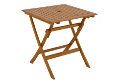 Online Miliboo Mesa de jardín cuadrada plegable de madera maciza 70 cm FUEGO