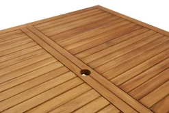 Hot Miliboo Mesa de jardín cuadrada plegable de madera maciza 140 cm SANTIAGO