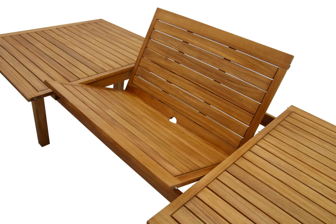 New Miliboo Mesa de jardín extensible de madera maciza 210-300 cm MAYEL