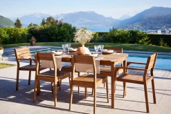 Discount Miliboo Mesa de jardín extensible de acacia maciza 4/8 personas CANOPEE