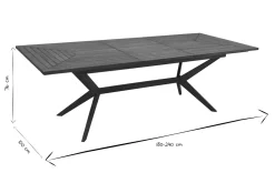 Hot Miliboo Mesa de jardín extensible de madera maciza 180-240 cm SANTO