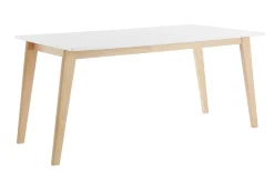 Store Miliboo Mesa extensible blanca de madera clara 160-205 cm SWAD