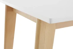 Store Miliboo Mesa extensible blanca de madera clara 160-205 cm SWAD