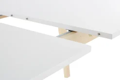 Store Miliboo Mesa extensible blanca de madera clara 160-205 cm SWAD