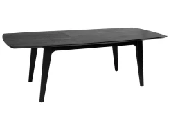 Flash Sale Miliboo Mesa extensible con extensiones integradas rectangular de madera negra de roble L180-230 cm FIFTIES