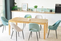 Discount Miliboo Mesa extensible de contrachapado de fresno y madera de caucho 150-180 cm BOLLY