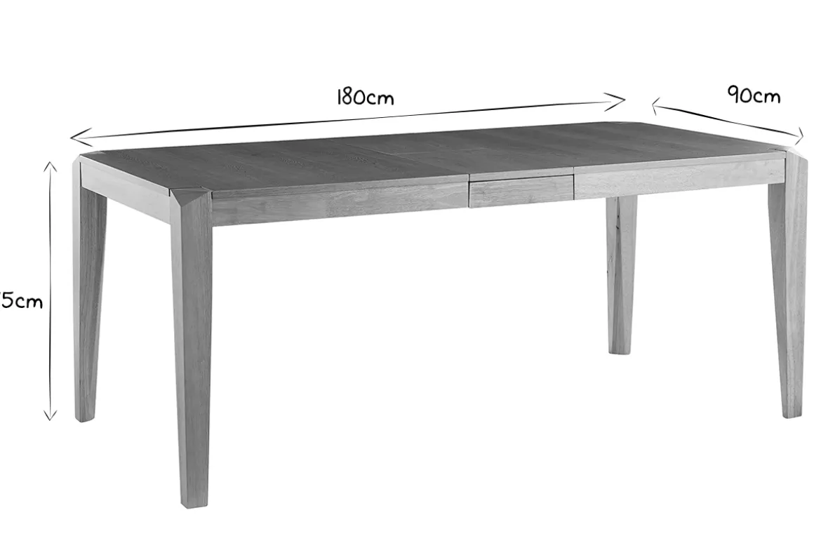 Discount Miliboo Mesa extensible de contrachapado de fresno y madera de caucho 150-180 cm BOLLY