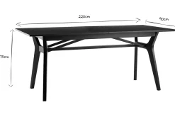 Cheap Miliboo Mesa extensible de madera de fresno negra 180-220 cm FOSTER