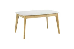 Discount Miliboo Mesa extensible nórdica blanca y madera MEENA