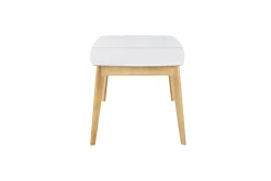Discount Miliboo Mesa extensible nórdica blanca y madera MEENA