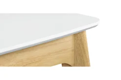 Discount Miliboo Mesa extensible nórdica blanca y madera MEENA