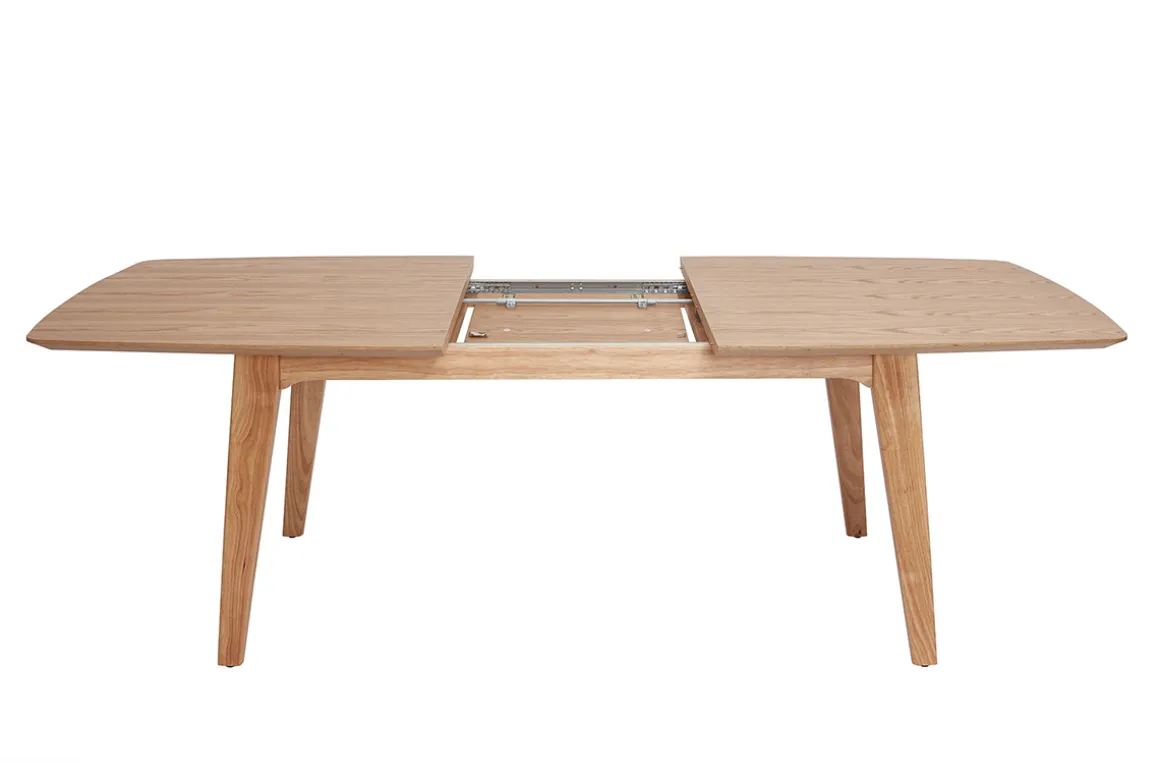 Discount Miliboo Mesa extensible nórdica de contrachapado de roble 180-230 cm FIFTIES