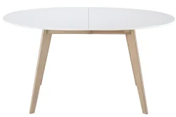 New Miliboo Mesa extensible oval blanca y madera clara L150-200 LEENA