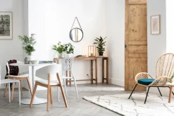 Clearance Miliboo Mesa pequeña diseño blanca D90 CALISTA