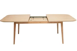 New Miliboo Mesa rectangular extensible con extensiones integradas de madera de roble claro 160-210 cm ANK