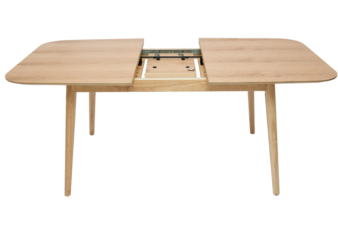 New Miliboo Mesa rectangular extensible con extensiones integradas de roble claro 140-170 cm ANK