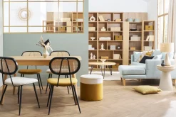 New Miliboo Mesa rectangular extensible con extensiones integradas de roble claro 140-170 cm ANK
