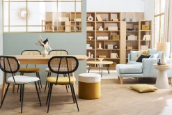 New Miliboo Mesa rectangular extensible con extensiones integradas de roble claro 140-170 cm ANK