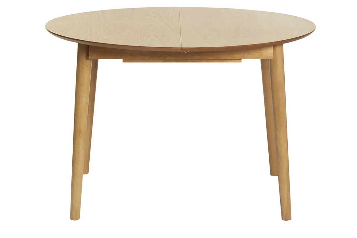 Sale Miliboo Mesa redonda extensible con extensiones integradas de madera de roble clara 115-154 cm EGO