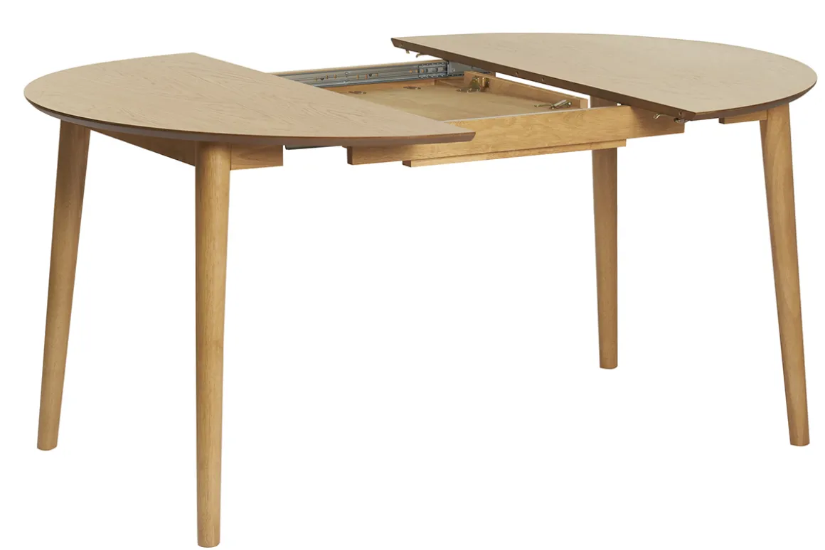 Sale Miliboo Mesa redonda extensible con extensiones integradas de madera de roble clara 115-154 cm EGO