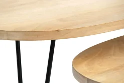 Cheap Miliboo Mesas de centro nido en mango y metal (lote de 2) VIBES