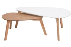 Outlet Miliboo Mesas de centro nordicas roble y blanco (lote de 2) ARTIK