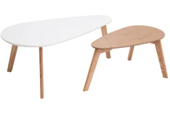 Outlet Miliboo Mesas de centro nordicas roble y blanco (lote de 2) ARTIK