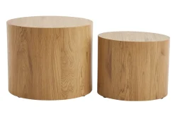 Outlet Miliboo Mesas de centro ovales madera clara (lote de 2) WOODY
